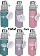 Dryckesflaska glas m. fodral