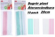  Sugrör plast, 10-p