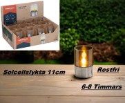 Lykta Solcell rostfri 