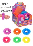Pufferarmband 10cm sort. fg.