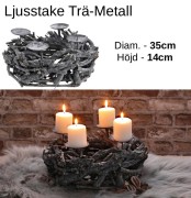 Ljusstake Trä-Metall